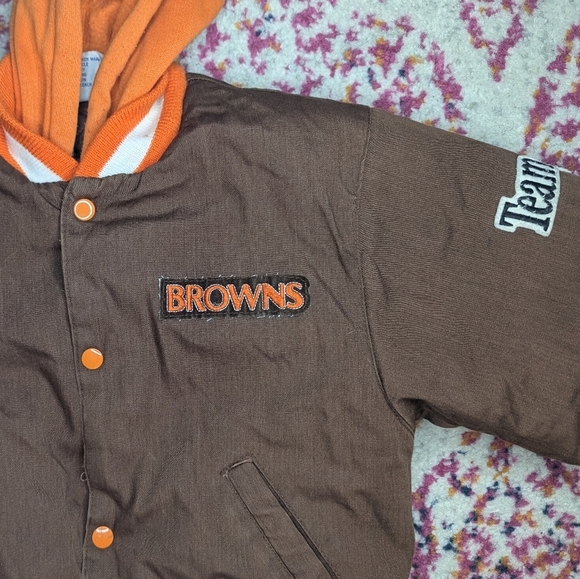 Vintage NFL Kids Cleveland Browns Hoodie Coat Size 4 - Picture 2 of 6